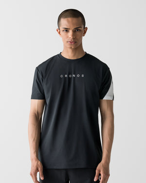 CRONOS SWITCH LINE REGULAR FIT S/S TEE【BLACK】