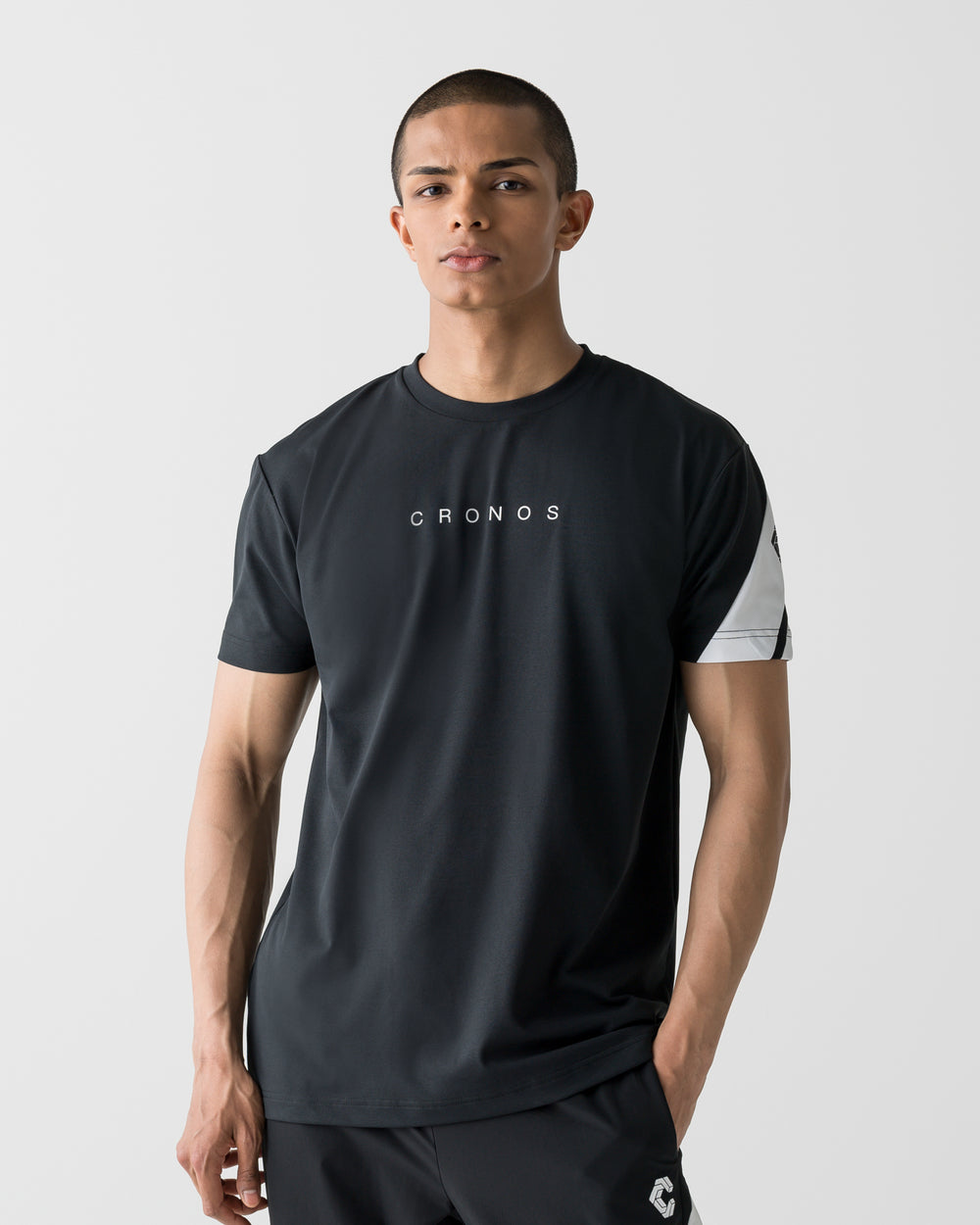 CRONOS SWITCH LINE REGULAR FIT S/S TEE【BLACK】