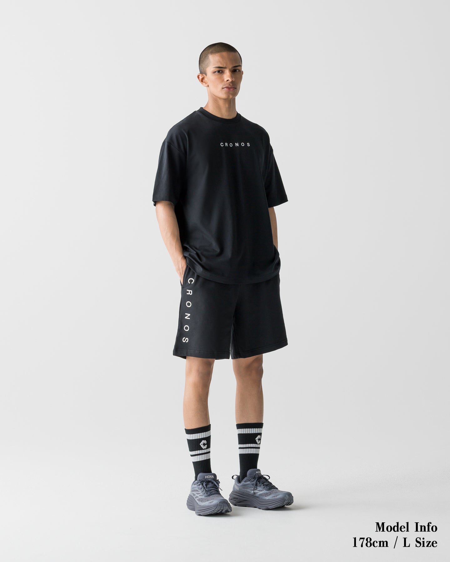 CRONOS スウェットショートパンツブラックSサイズ CRONOS BASIC SWEAT SHORTS【BLACK】