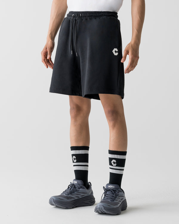 CRONOS BASIC SWEAT SHORTS【BLACK】