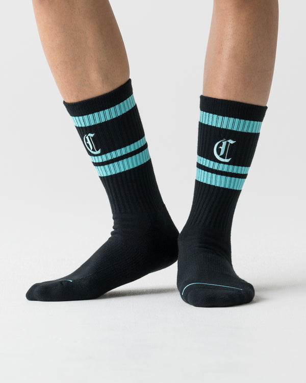 CRONOS LOGO LINE SOCKS【T.BLUE】