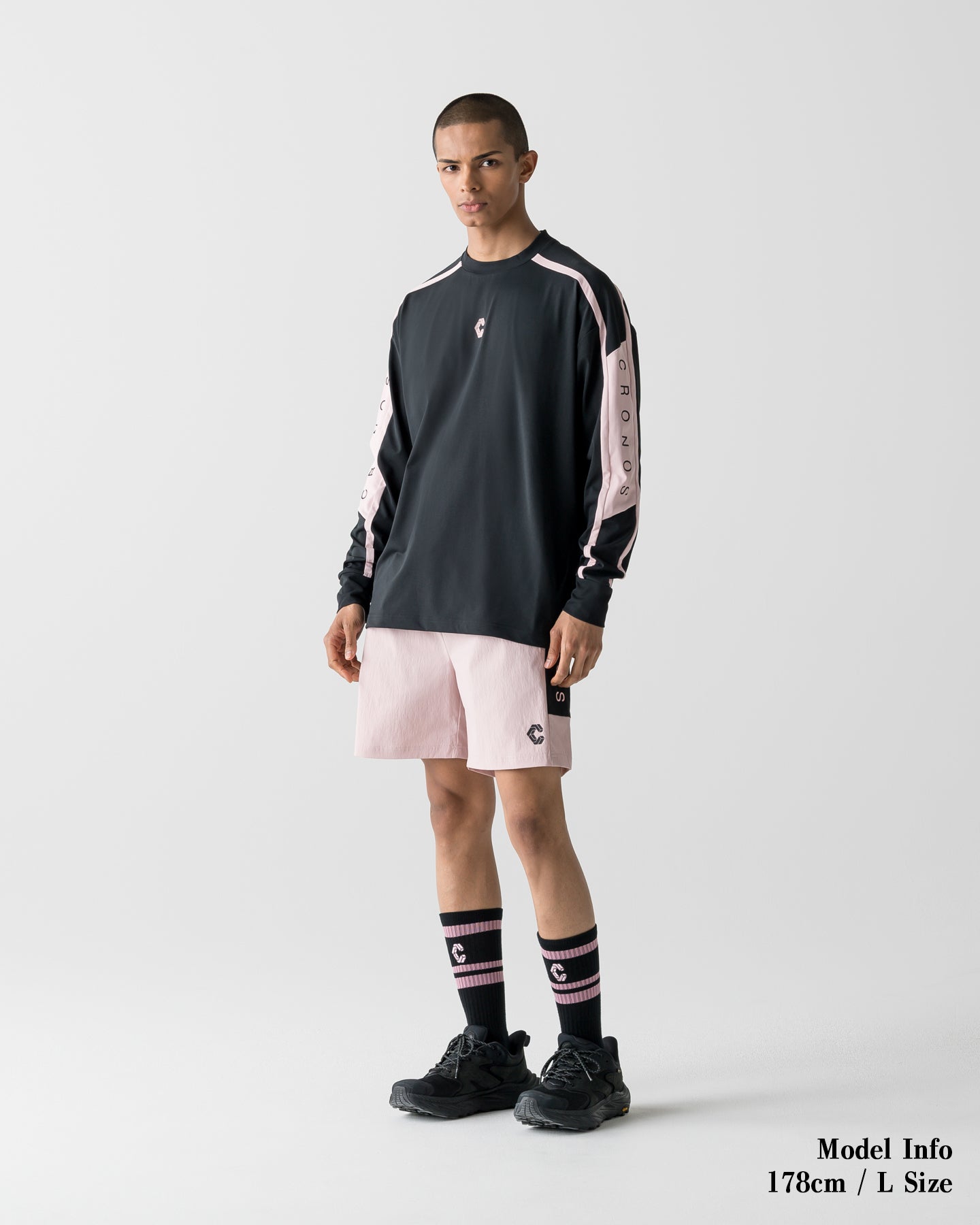 CRONOS COOL TOUCH L/S TEE【BLACK×PINK】