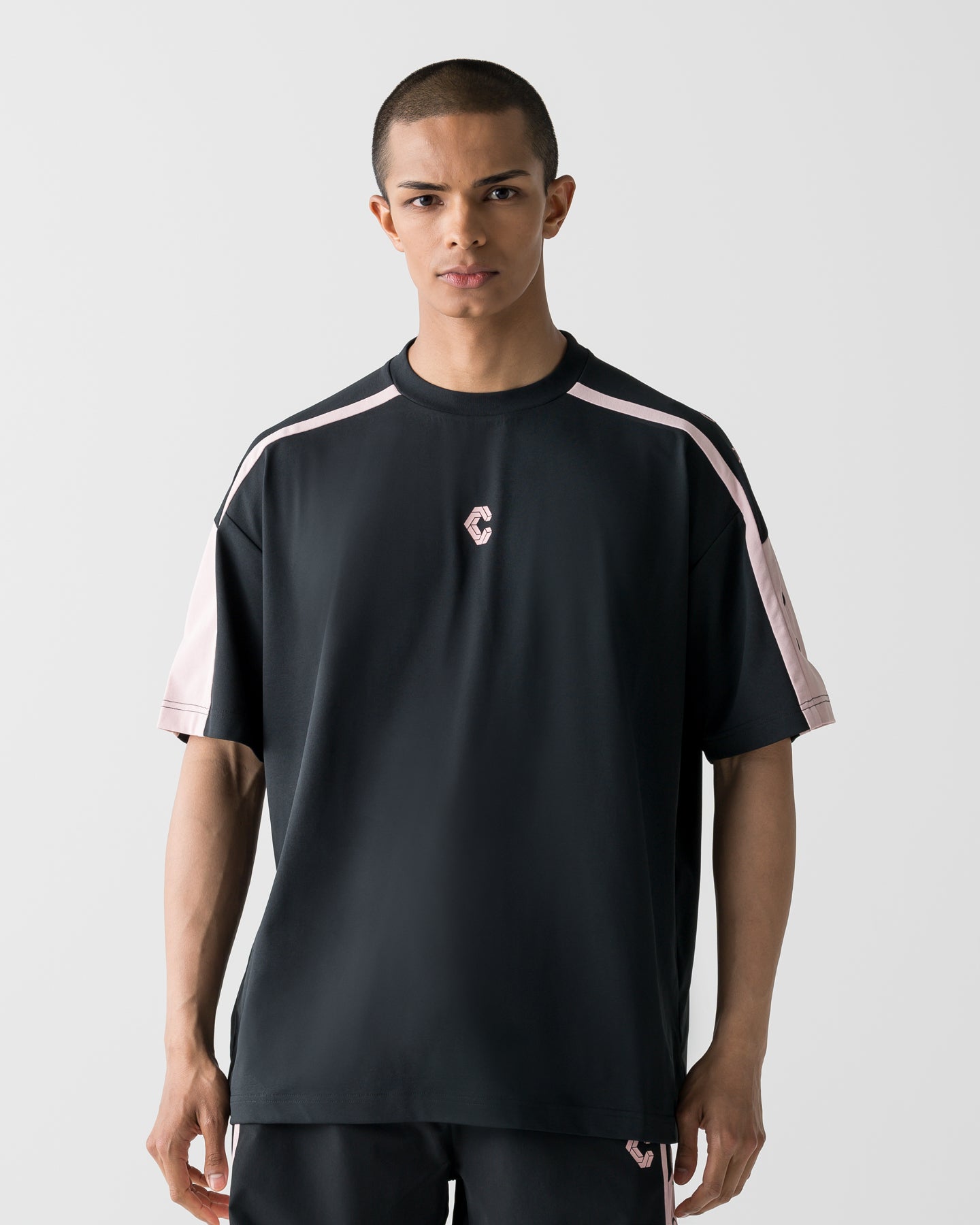 CRONOS S 黒×赤 CRONOS COOL ACTIVE S/S TEE【BLACK×PINK】