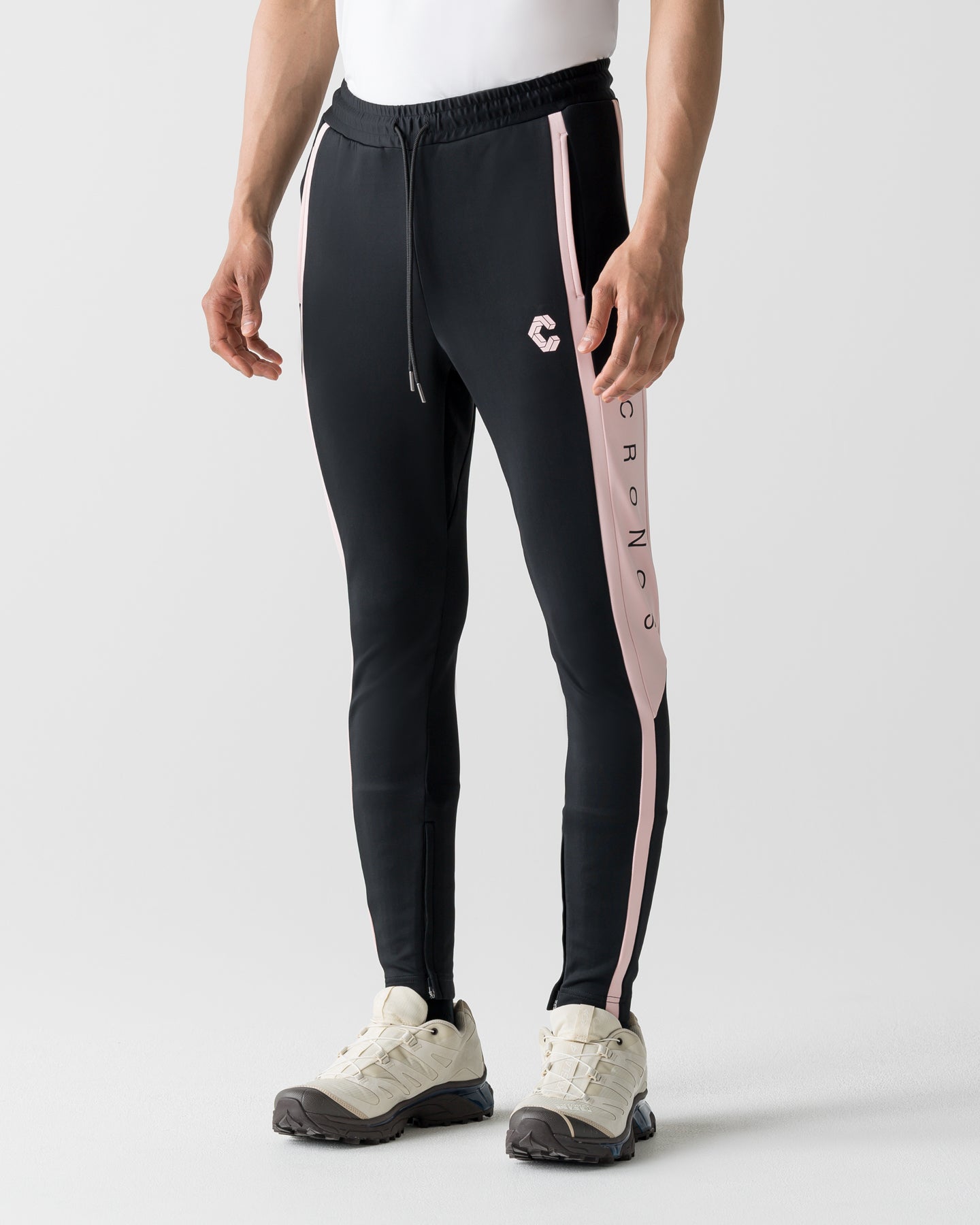 CRONOS ボトムス CRONOS COOL TOUCH SKINNY PANTS【BLACK×PINK】