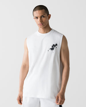 CRONOS PAINT STROKE COOL SLEEVELESS【WHITE】