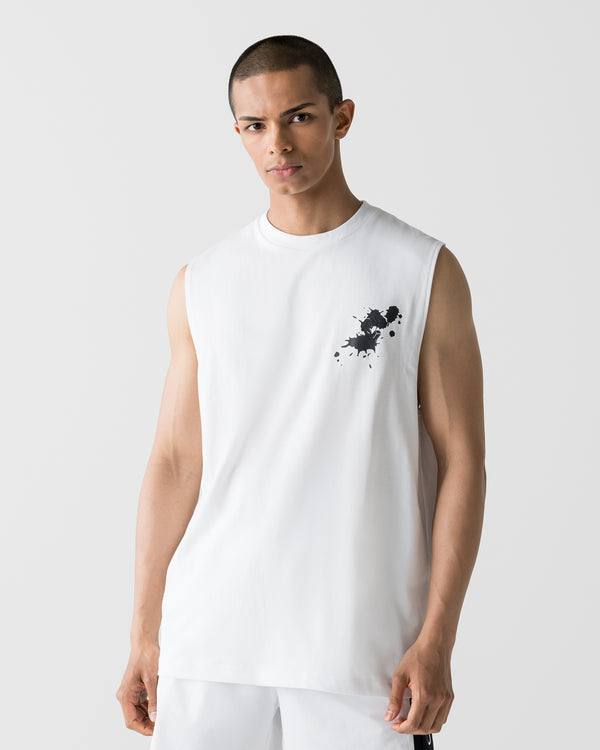 CRONOS PAINT STROKE COOL SLEEVELESS【WHITE】