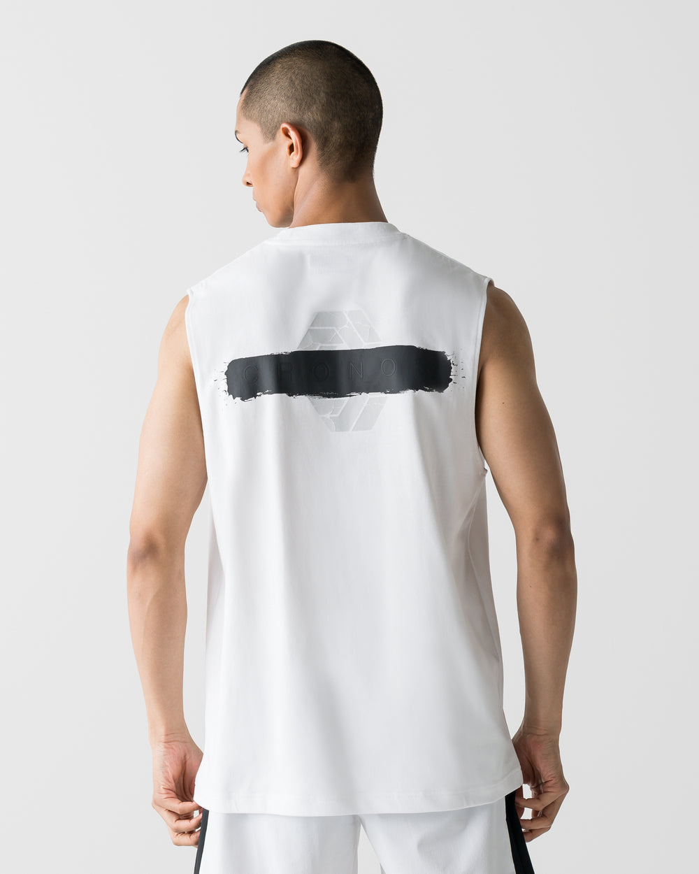 CRONOS PAINT STROKE COOL SLEEVELESS【WHITE】