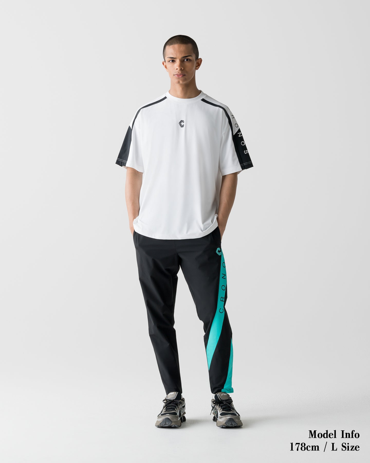 CRONOS COOL SIDE LINE JOGGER PANTS【BLACK×T.BLUE】