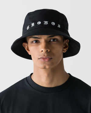 CRONOS LOOP LOGO BUCKET HAT【BLACK×WHITE】