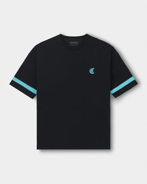 CRONOS BLACKLETTER CIRCLE S/S TEE【BLACK×T.BLUE】