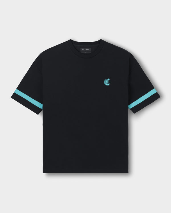 CRONOS BLACKLETTER CIRCLE S/S TEE【BLACK×T.BLUE】