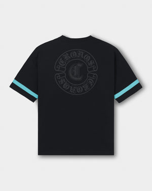 CRONOS BLACKLETTER CIRCLE S/S TEE【BLACK×T.BLUE】
