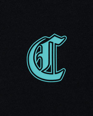 CRONOS BLACKLETTER CIRCLE S/S TEE【BLACK×T.BLUE】