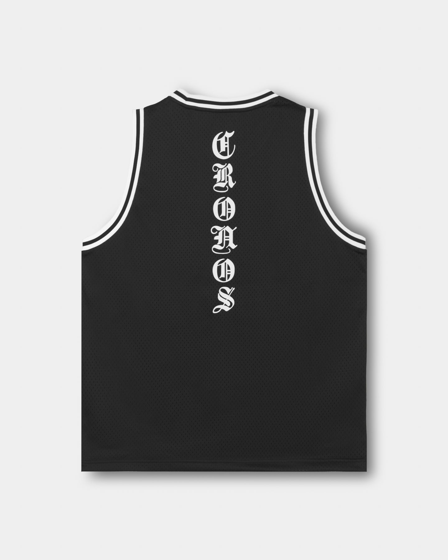 CRONOS BLACKLETTER BASKET MESH SLEEVELESS【BLACK】