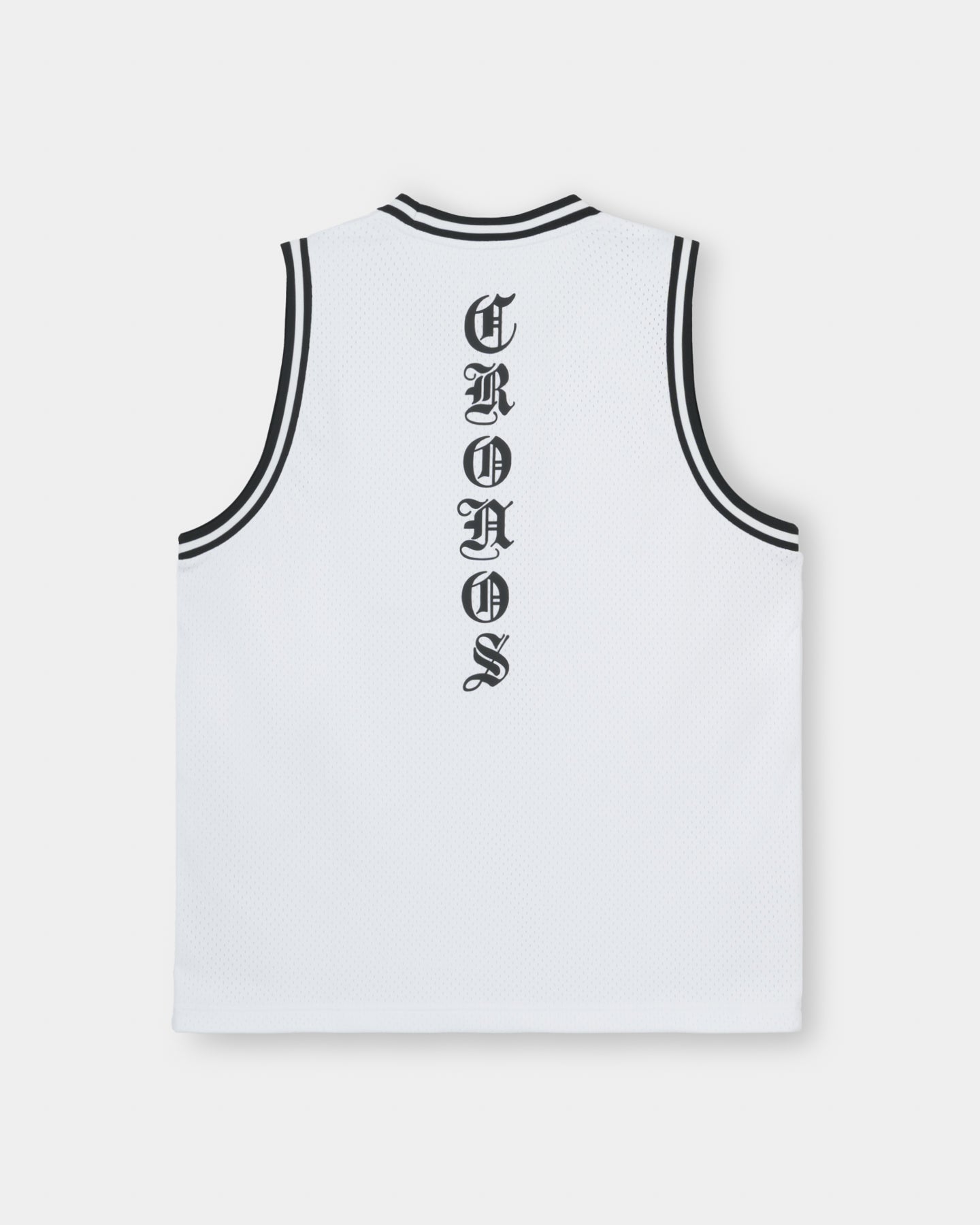 CRONOS BLACKLETTER BASKET MESH SLEEVELESS【WHITE】