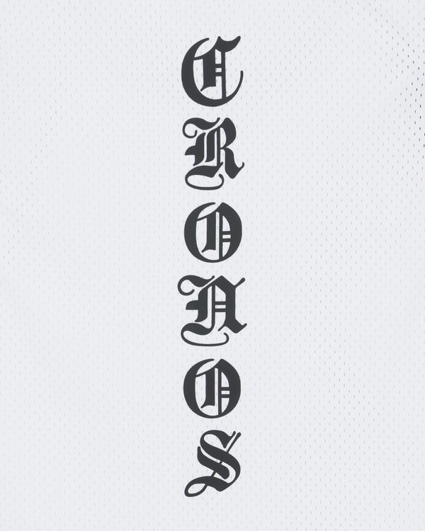 CRONOS BLACKLETTER BASKET MESH SLEEVELESS【WHITE】