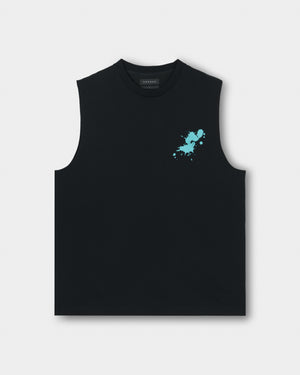 CRONOS PAINT STROKE COOL SLEEVELESS【BLACK×T.BLUE】