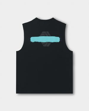 CRONOS PAINT STROKE COOL SLEEVELESS【BLACK×T.BLUE】
