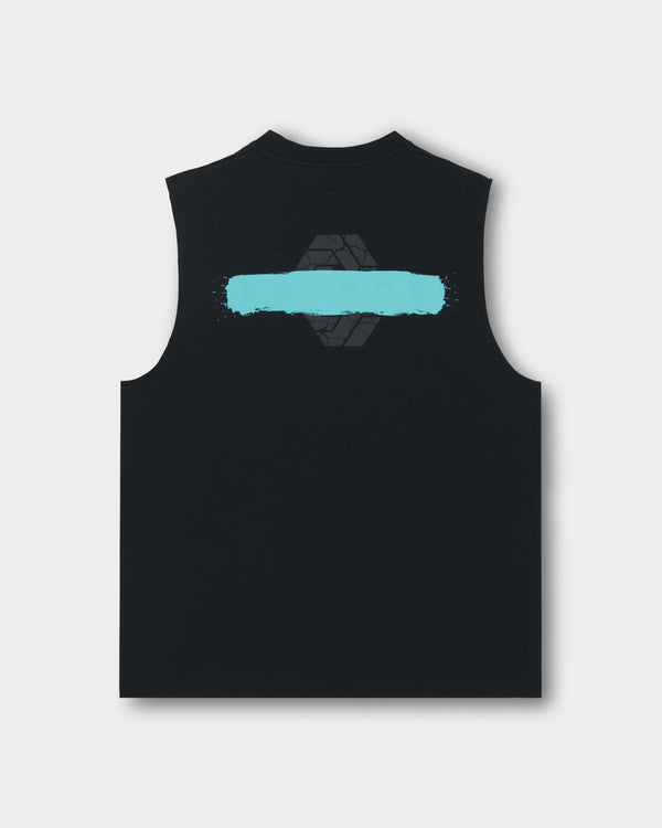CRONOS PAINT STROKE COOL SLEEVELESS【BLACK×T.BLUE】
