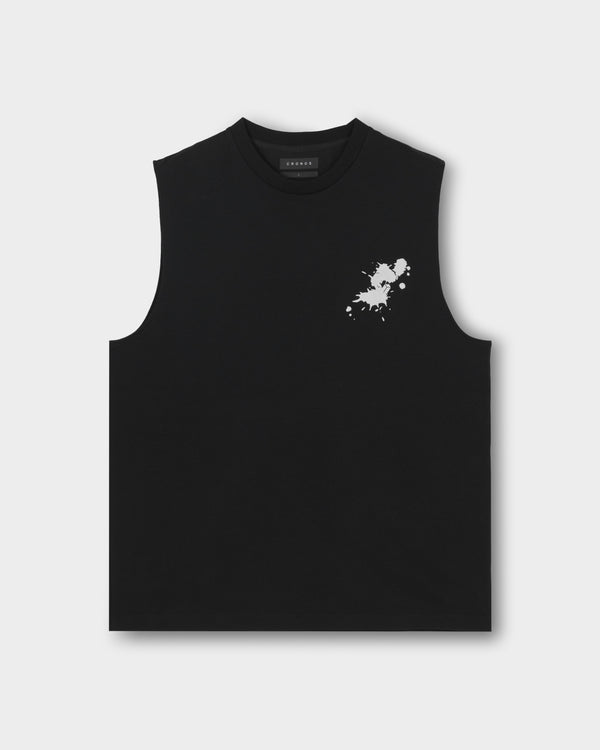CRONOS PAINT STROKE COOL SLEEVELESS【BLACK】