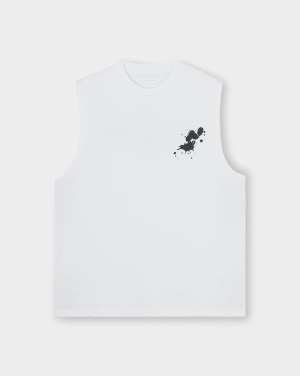 CRONOS PAINT STROKE COOL SLEEVELESS【WHITE】