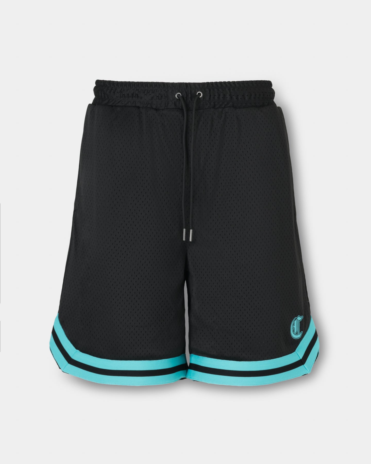 CRONOS BLACK LETTER LOGO SHORTS ブラック　2XL CRONOS BLACKLETTER BASKET MESH SHORTS【BLACK x T.BLUE】