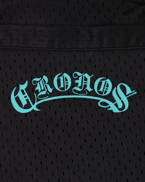 CRONOS BLACKLETTER BASKET MESH SHORTS【BLACK×T.BLUE】