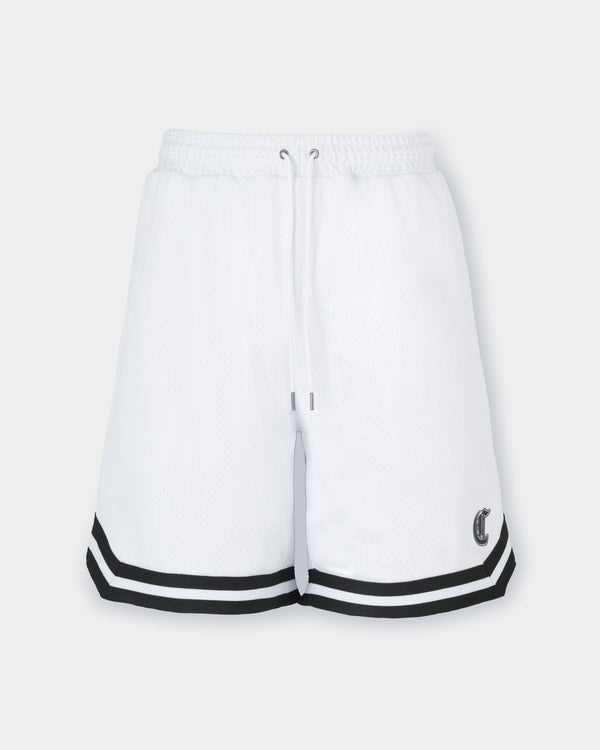 CRONOS BLACKLETTER BASKET MESH SHORTS【WHITE】