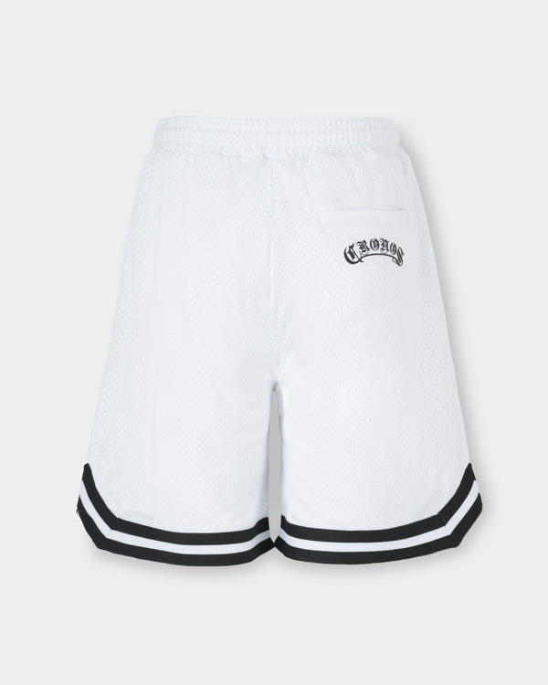 CRONOS BLACKLETTER BASKET MESH SHORTS【WHITE】