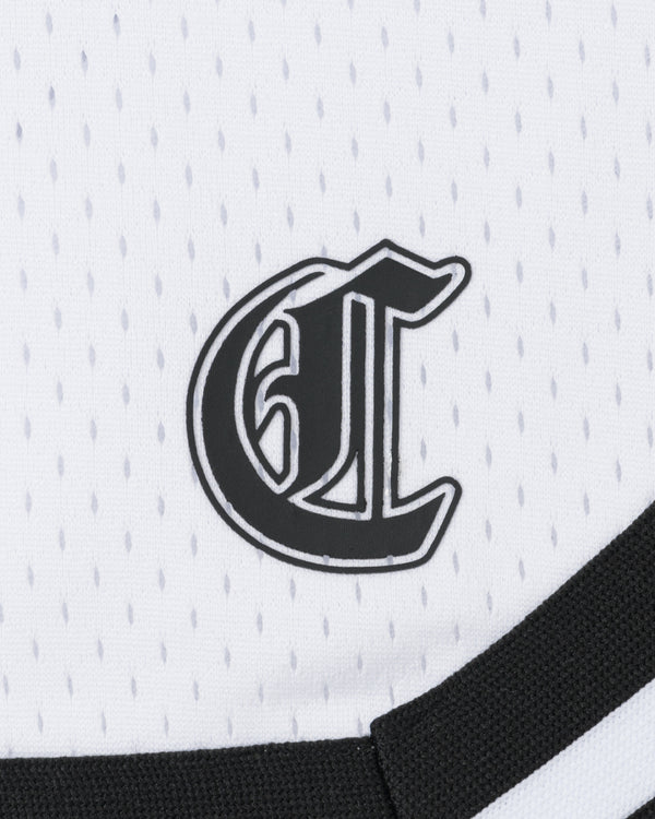 CRONOS BLACKLETTER BASKET MESH SHORTS【WHITE】