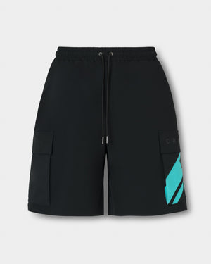 CRONOS SWITCH LINE CARGO SHORTS【BLACK×T.BLUE】