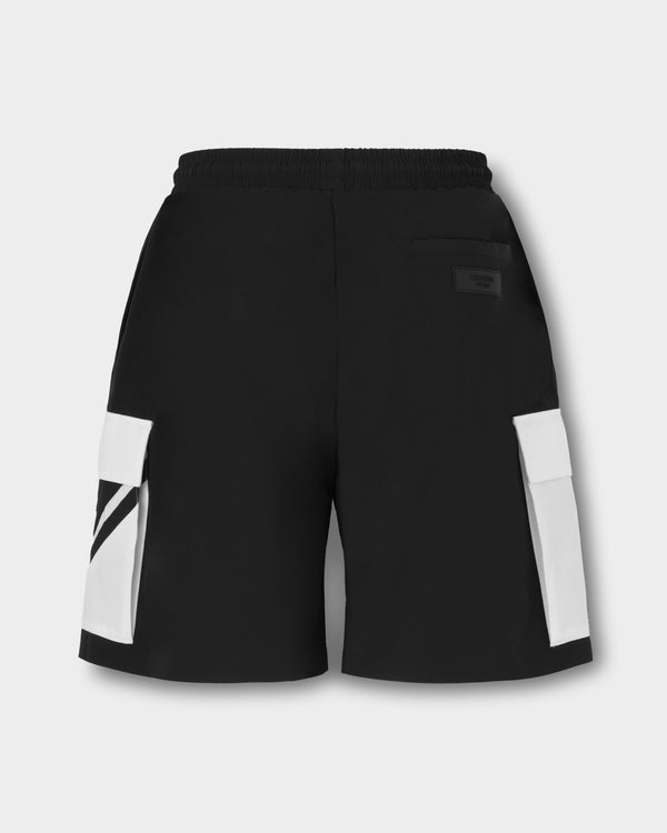 CRONOS SWITCH LINE CARGO SHORTS【BLACK×WHITE】