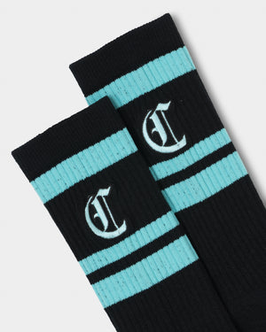CRONOS LOGO LINE SOCKS【T.BLUE】