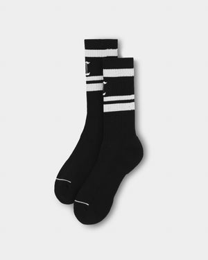 CRONOS LOGO LINE SOCKS【BLACK×WHITE】