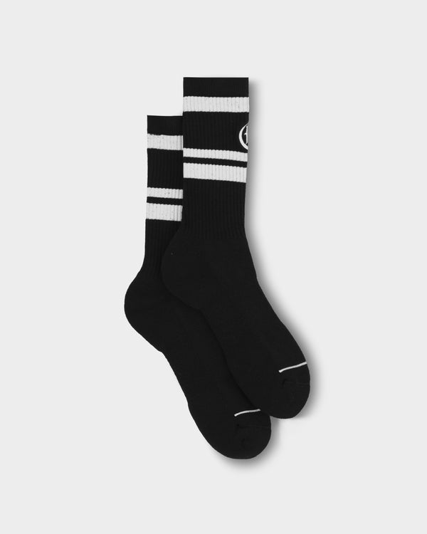 CRONOS LOGO LINE SOCKS【BLACK×WHITE】