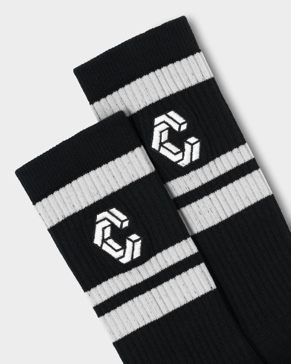 CRONOS LOGO LINE SOCKS【BLACK】