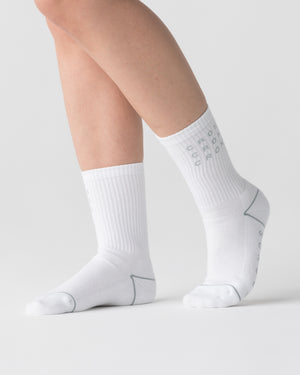 CRONOS WOMEN LOGO LINE SOCKS【WHITE】