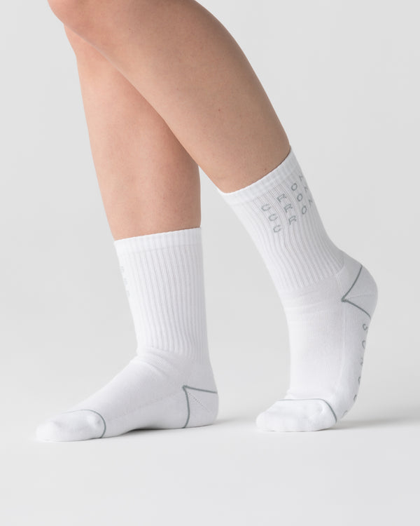 CRONOS WOMEN LOGO LINE SOCKS【WHITE】