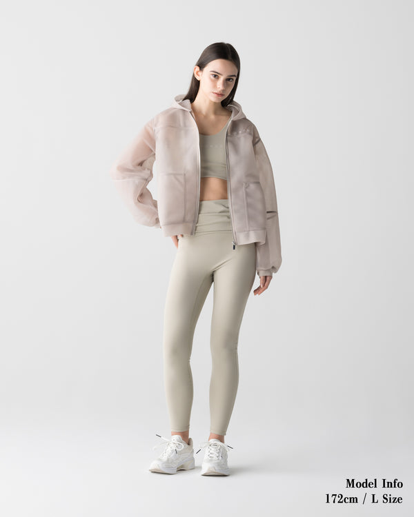 CRONOS WOMEN LIGHTWEIGHT ZIP HOODIE【BEIGE】