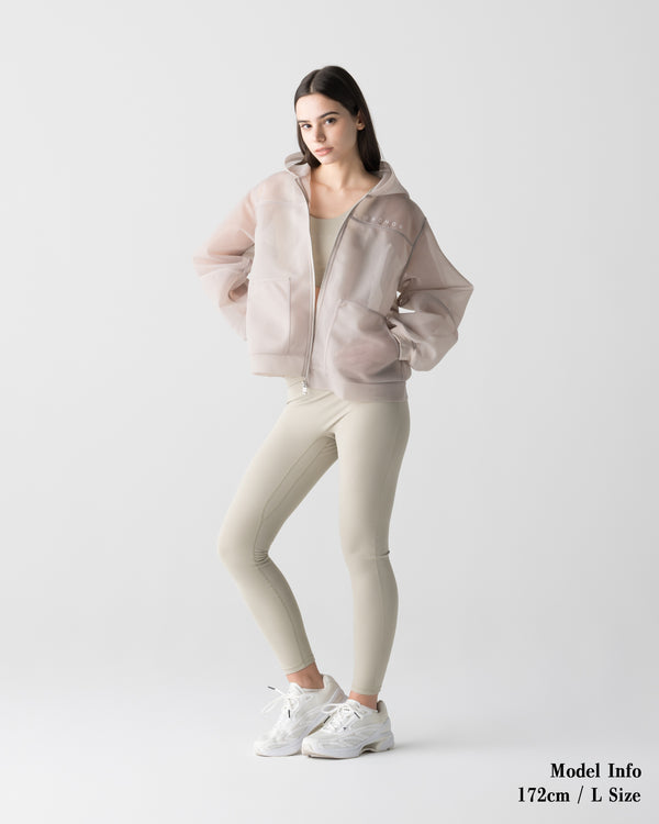 CRONOS WOMEN LIGHTWEIGHT ZIP HOODIE【BEIGE】