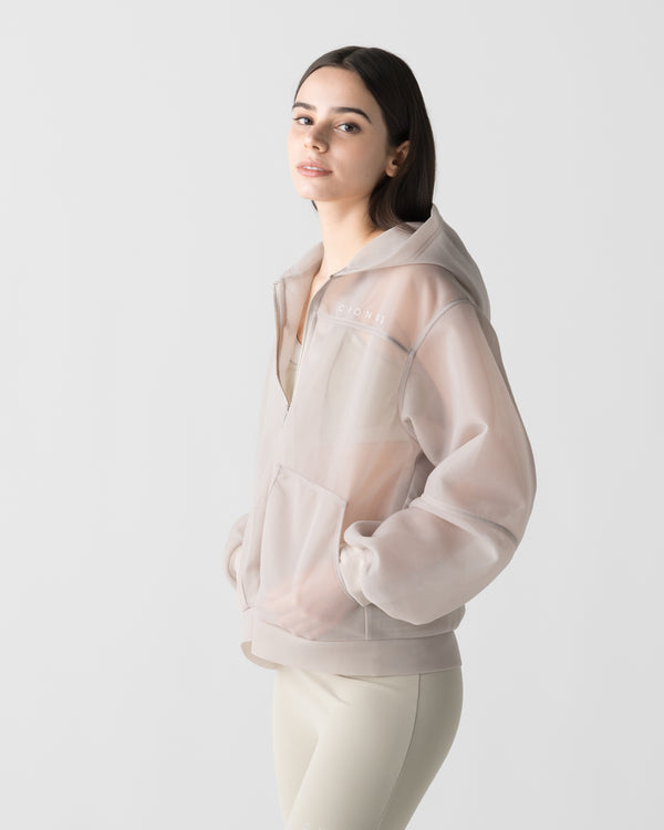 CRONOS WOMEN LIGHTWEIGHT ZIP HOODIE【BEIGE】