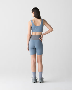 CRONOS WOMEN ESSENTIAL HALF LEGGINGS【BLUE】