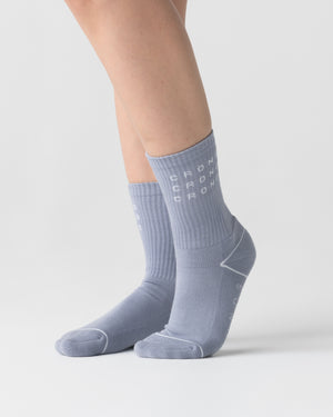 CRONOS WOMEN LOGO LINE SOCKS【BLUE】