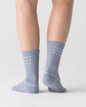CRONOS WOMEN LOGO LINE SOCKS【BLUE】