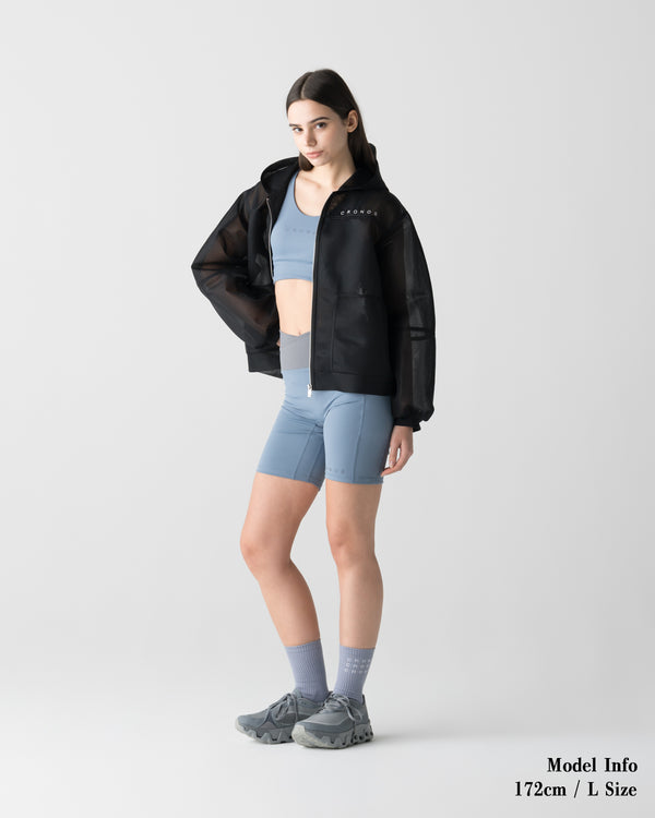 CRONOS WOMEN ESSENTIAL HALF LEGGINGS【BLUE】