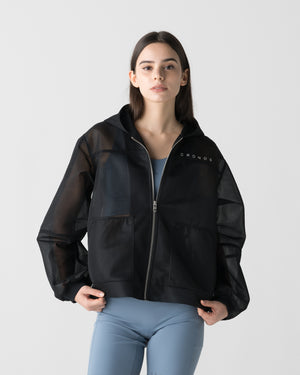 CRONOS WOMEN LIGHTWEIGHT ZIP HOODIE【BLACK】