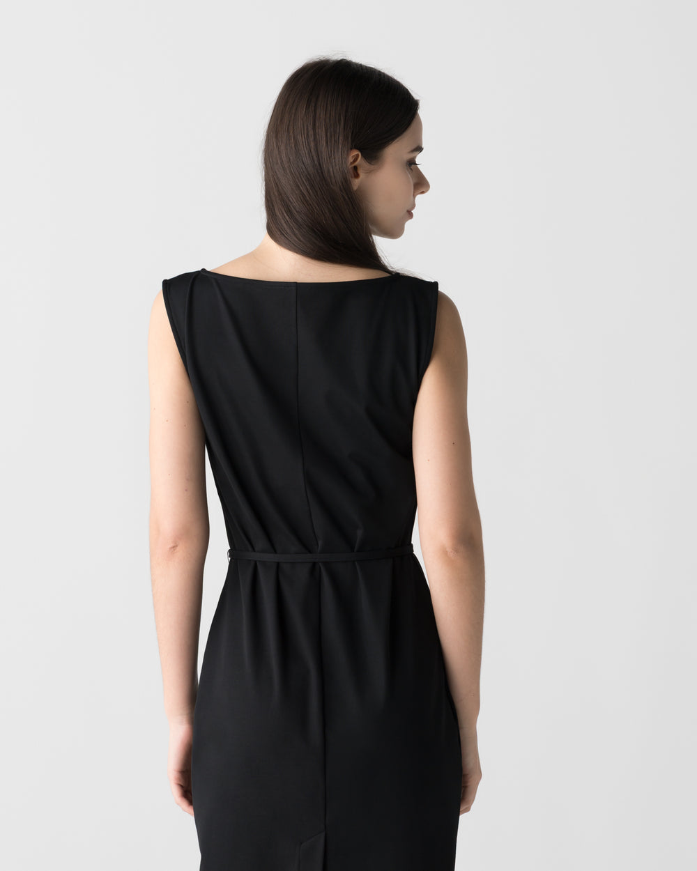 CRONOS WOMEN BOAT NECK DRESS【BLACK】