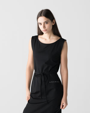 CRONOS WOMEN BOAT NECK DRESS【BLACK】