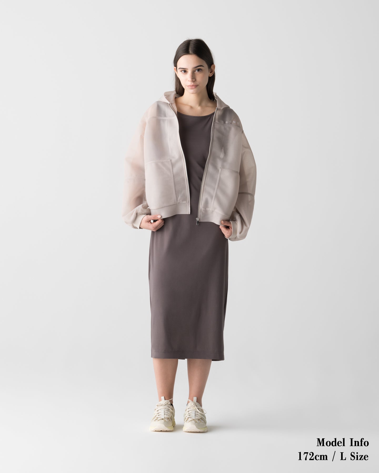 CRONOS WOMEN LIGHTWEIGHT ZIP HOODIE【BEIGE】