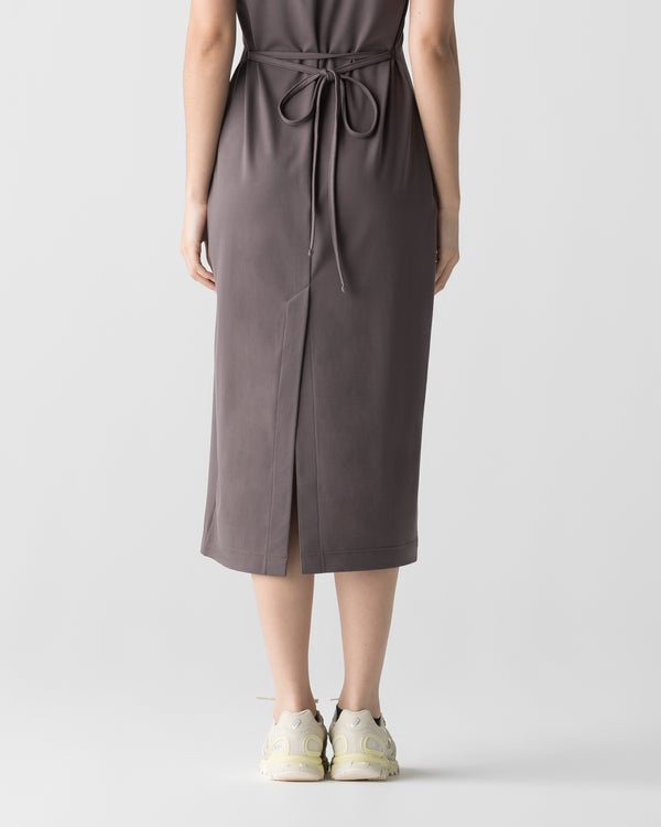 CRONOS WOMEN BOAT NECK DRESS【BROWN】